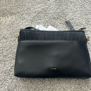 Pixie Mood Black Crossbody Bag with Textured Detail